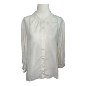 Amour Vert Women's Off White 3/4 Sleeve Blouse Sz M